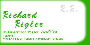 richard rigler business card